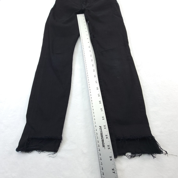 7 For All Mankind Womens Gwenevere Ankle Skinny Jeans Raw Hem Black Size 25 - Picture 6 of 10